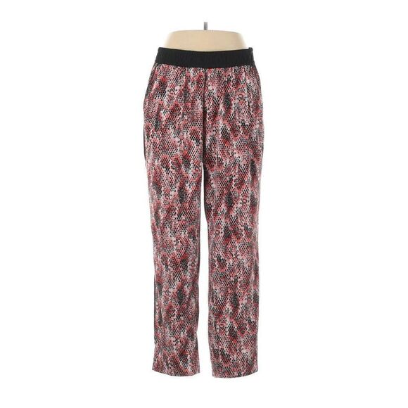 Calvin Klein Chiffon Snake Print Dress Pants Tuxedo Stripe Orange Black 0X - Picture 1 of 4